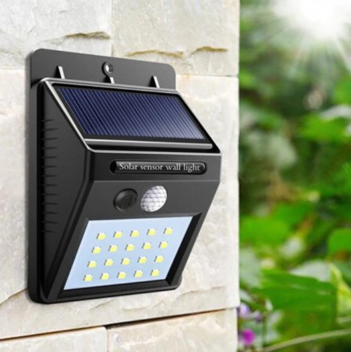 SOLAR lampa 20 LED 3W IP65 reflektor SENSOR