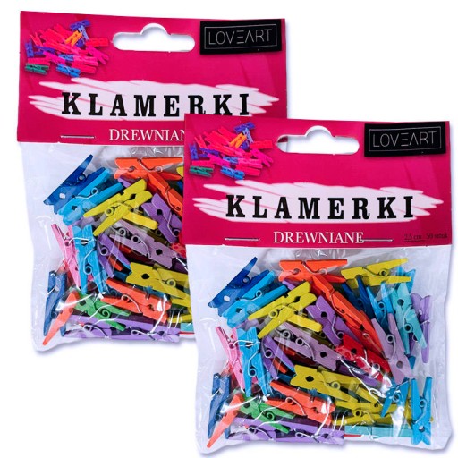 Drevené sponky, mini ozdobné sponky, 100 ks.