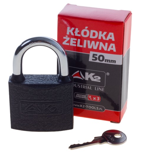 ODOLNÝ LIATINOVÝ VISNÝ ZÁMOK 50mm S KĽÚČOM JADROVÝM