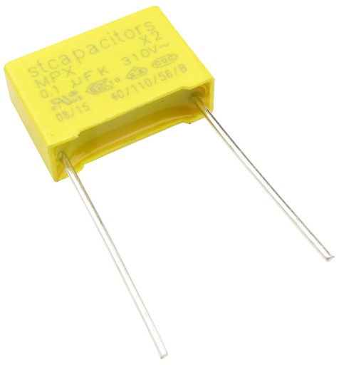 Kondenzátor MKP 100nF/310VAC X2 raster 15mm (2ks) /4399-2