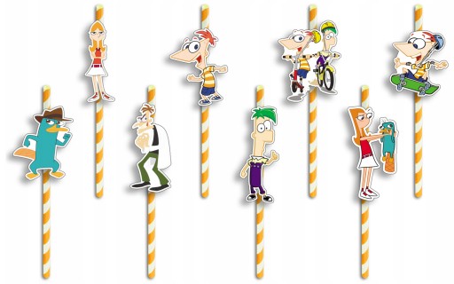 NARODENINOVÉ SLAMKY s POSTAVIČKAMI - PHINEAS A FERB FAIR FAIRY FILMY - 8 ks.