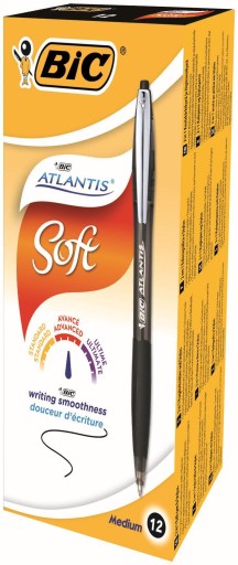 BIC ATLANTIS Mäkké automatické guľôčkové pero ČIERNA x 3