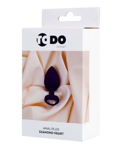 Diamantový análny kolík Medium Heart, 7 cm, fialová predohra pre začiatočníkov
