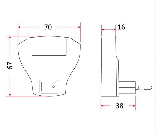 Zásuvná nočná lampa 1W 6500K LN-04 RUMULUX