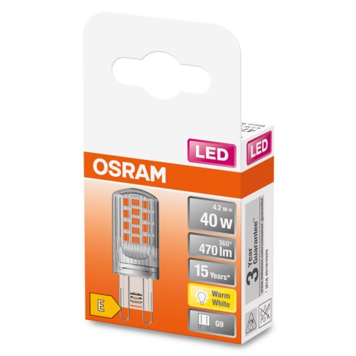 LED ŽIAROVKA 4,2W=40W G9 470LM OSRAM teplá farba