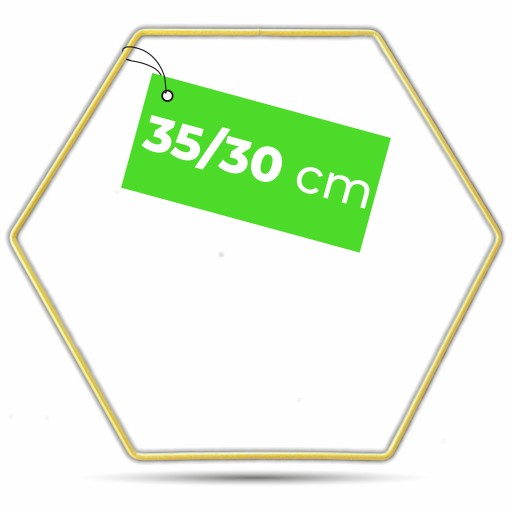 základ pre nástenný dekoračný prsteň HEXAGON GOLDEN MAT HANDMADE lapač snov