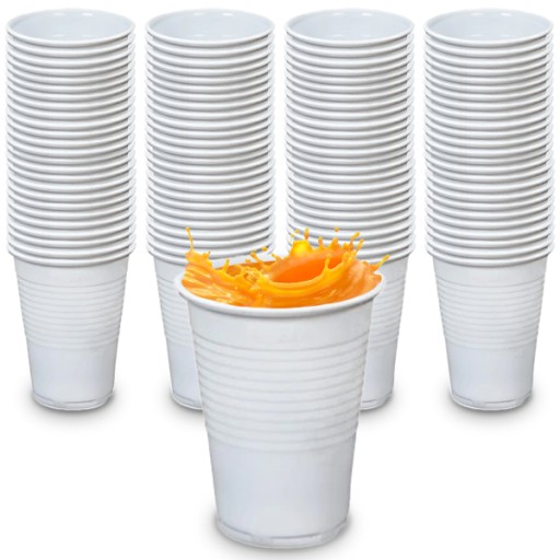 PLASTOVÉ HRNČEKY Biele 200ml 100ks WU hrnček