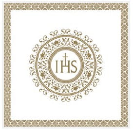 Obrúsky na sväté prijímanie, 20 ks, hostie GOLD IHS