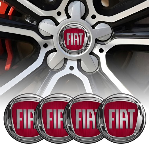 4 Emblémy Stredy ráfikov Kryty kolies Kolesá FIAT TOP SET 56 mm