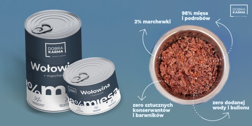 Mokré krmivo pre psov GOOD KARMA, hovädzie v konzerve bez obilnín 93,5% 850g