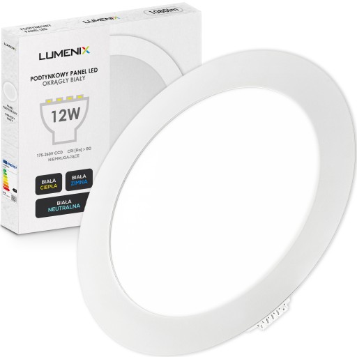 LED stropné svietidlo, okrúhly SPLOMŇOVACÍ PANEL, 12W, 1080lm, nebliká, CCD SLIM