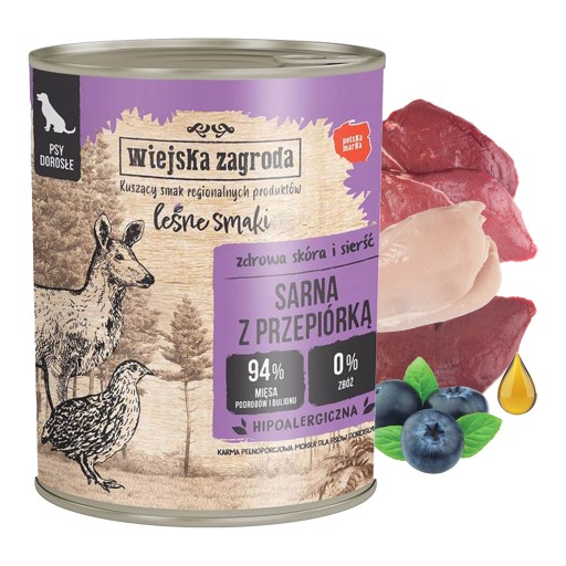 COUNTRY FARM Lesné príchute Mokré krmivo pre psov Srnčia prepelica 800g