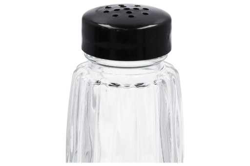 Nádoba na korenie korenie soľ korenie sklenená čierna 50ml korenička