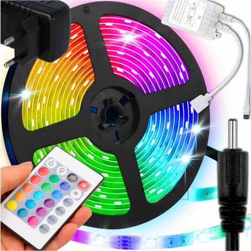 VODEODOLNÉ FAREBNÉ LED RGB LED PÁS VODEODOLNÝ 5m S DIAĽKOVÝM OVLÁDANÍM