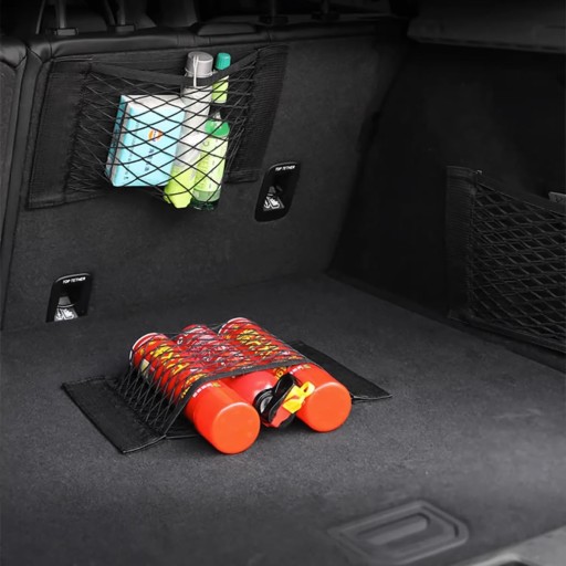 TAŠKA SIEŤKA NA KUFOR AUTA S VELKÝM VRECKOM NA VELCRO 80x25cm