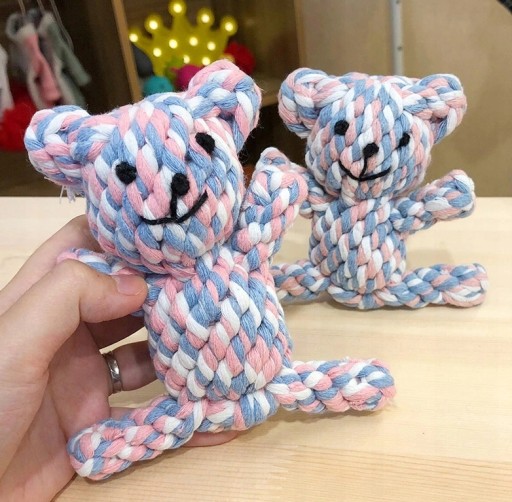Lanová hračka pre psíka medvedíka, 15 cm