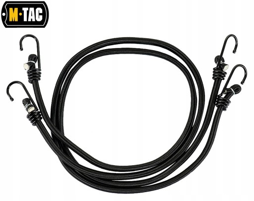 Elastická šnúra s háčikmi Čierna M-Tac Trok 2 ks.