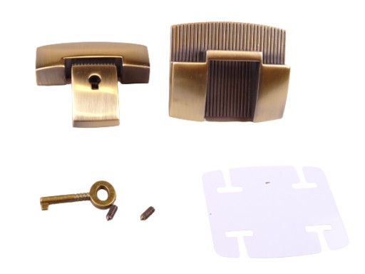 Zapínanie na zips na tašku 50 x 46 mm staré zlato