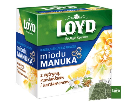 Expres čierny čaj Manuka Med Lemon Harmanček Kardamóm 20T. LOYD