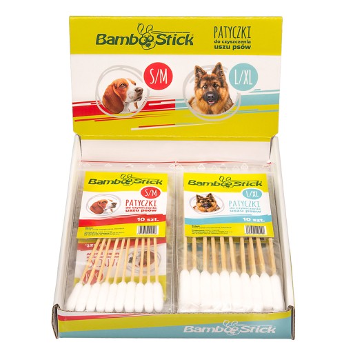 BambooStick tyčinky na čistenie uší pre psov l/xl 10 ks.