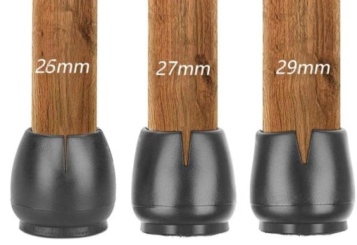 Poťahy nôh stoličky 26-29mm filc ČIERNA x16