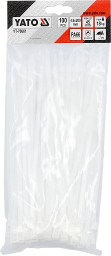PLASTOVÉ SVIETKY YATO, BIELY 4,8X200mm 100 ks. TRITITES