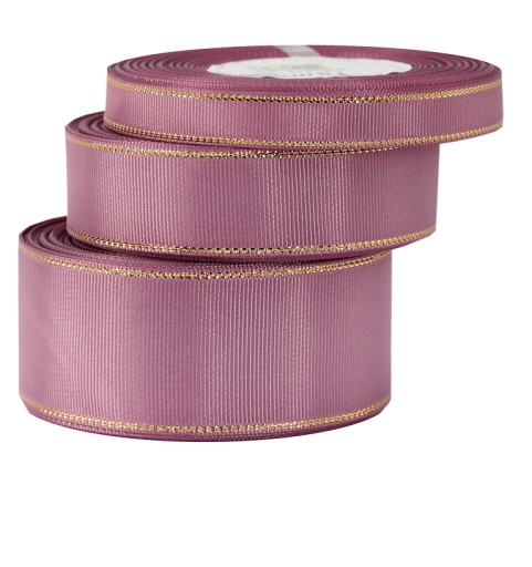 Pevná grogrénová stuha s pruhmi ZLATÉ PRÚŽKY 38mm/18mb 12 farieb na výber