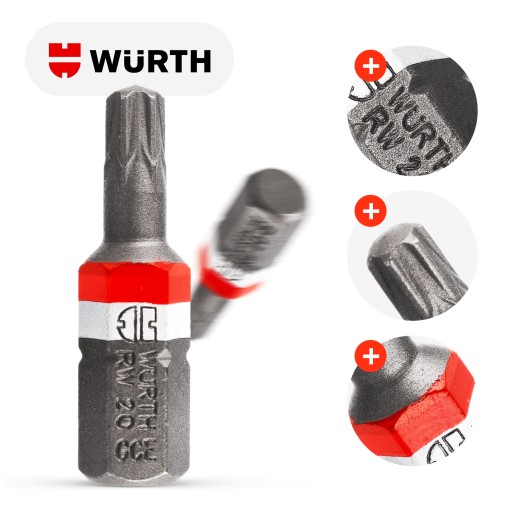 BIT RW20 WURTH Bit Bit Skrutkovacie bity Wurth 1/4 RW20 ASSY 061470