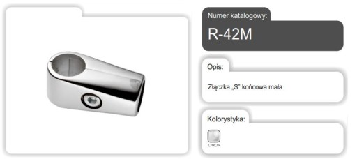 POTRUBNÝ SPOJ FI 25 JEDNORAMENÝ UPEVŇOVACÍ KONEKTOR R-42 CHROME AMIX