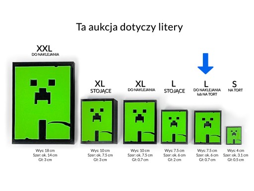 KAJAWIS písmená L dekorácie 3D písmená na stenu v štýle nálepiek MINECRAFT 1ks