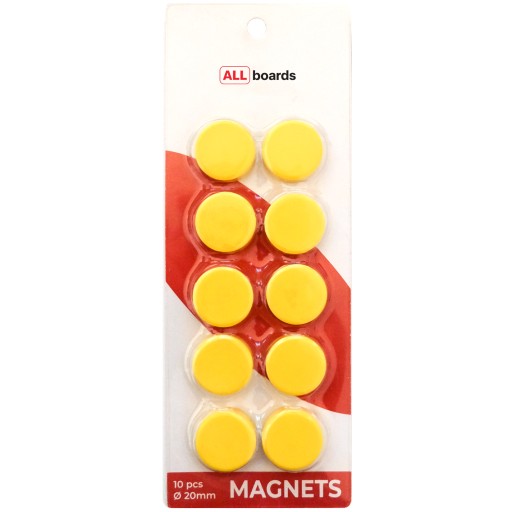 Magnety na dosky 20 mm - 10 ks ŽLTÉ
