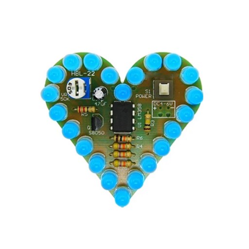 Blikajúce, plávajúce, pulzujúce LED srdce s efektom modrého svetla DIY Kit