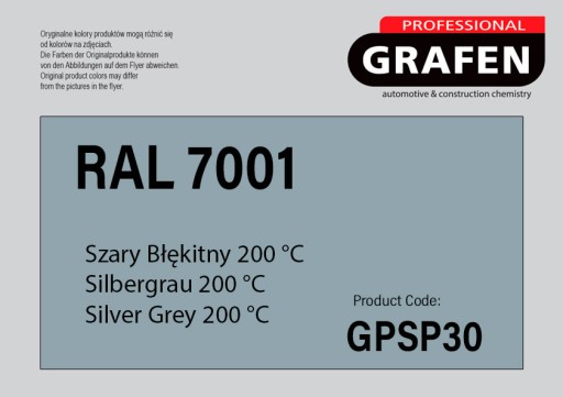 AKRYLOVÝ LAK V SPREJOVANÍ modrošedá 200 °C RAL 7001