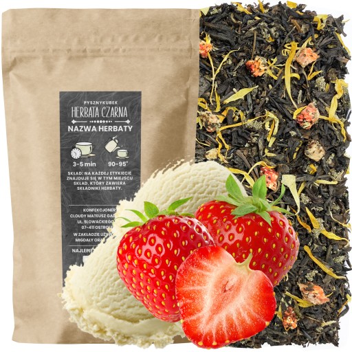 Čierny čaj JAHODA V KRÉME 50G yunnan