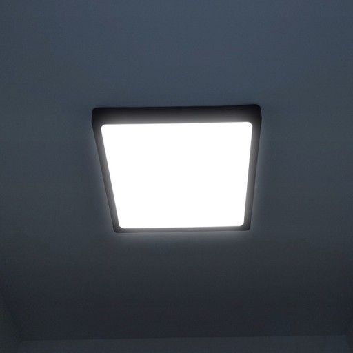 Prisadený LED panel 18W NW čierny 17,5x17,5cm stropné svietidlo Plafon štvorcové