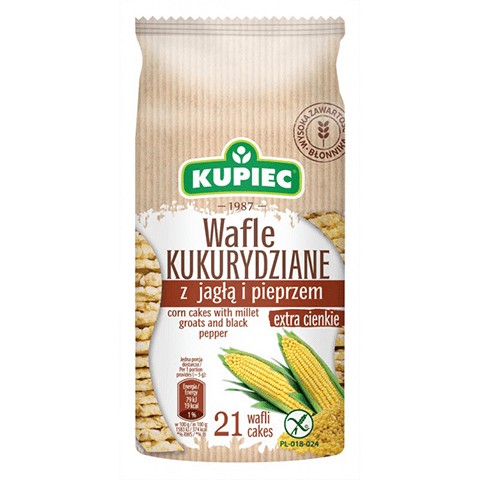 KUPIEC Kukuričné oblátky, proso a korenie, 105g
