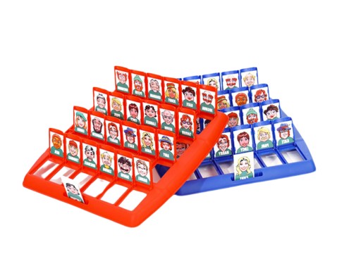 Hádaj, kto strategická pexeso s 24 kartami postáv
