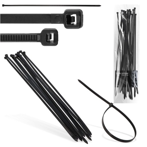 10x sťahovacie pásky Sťahovacie pásky Zipsy 7,6 x 450 mm Silné UV sťahovacie pásky