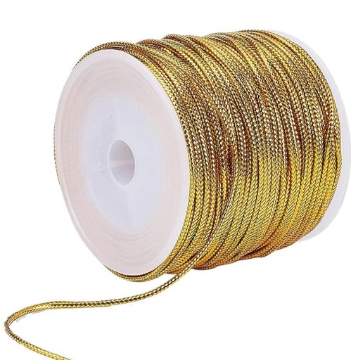 Ozdobná zlatá metalizovaná šnúrka 1mm 100mb