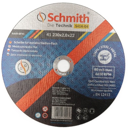 KOVOVÉ REZNÉ KOTOUČE 230x2 STRONG SCHMITH
