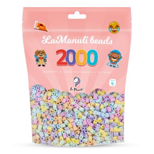 Nažehľovacie korálky 2000 PASTEL La Manuli korálky 5mm Náhradná sada