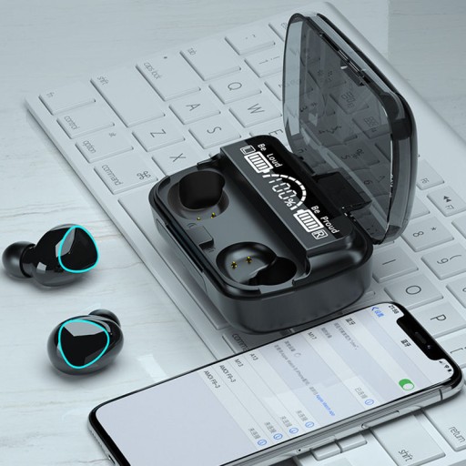 BEZDRÔTOVÉ SLÚCHADLÁ TWS BLUETOOTH 5.3 + POWERBANK + gumy NOVÁ SADA