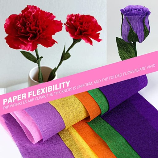 Dekoračný krepový papier, ryhovaný krepový papier, 6 ks