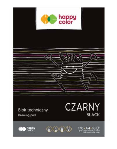 Čierna technická podložka A4, 10 listov