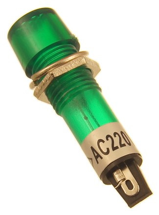 Kontrolka napájania 10mm XD10-3 zelená 220V 3 ks.