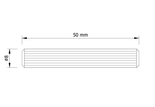 100 x Hmoždinka do nábytku z bukového dreva Ø 8 x 50 mm