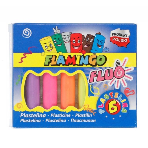 FLUO plastelína 6 farieb Flamingo 454436