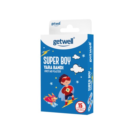 GETWELL ZÁPLATY PRE DETI SUPER BOY 19x56mm 15ks