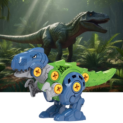 KONŠTRUKČNÁ SADA PRE KRÚTACÍ BLOK SKRUTKOVAČ DINOSAUR HRAČKA 2x 5v1