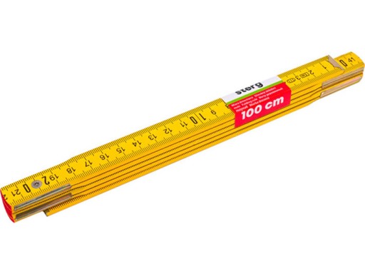 DREVENÁ SKLÁDACIA MIERA BUK 100 cm ŽLTÝ 1 m ŠTERG.